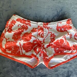 Aeropostale Coral and White Floral Swim Coverup